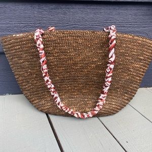 Straw Bag w Zebra Print
